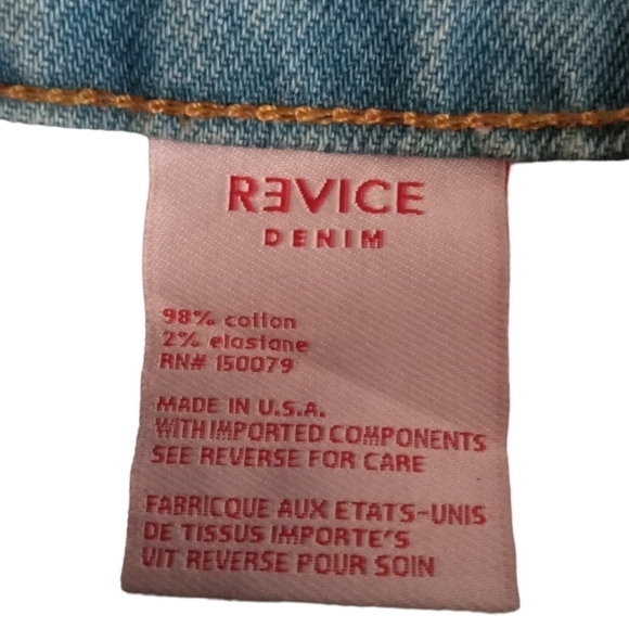 Revice Denim High Rise Distressed Cutoff Jean Shorts with Black Side Size 25 - Picture 3 of 7